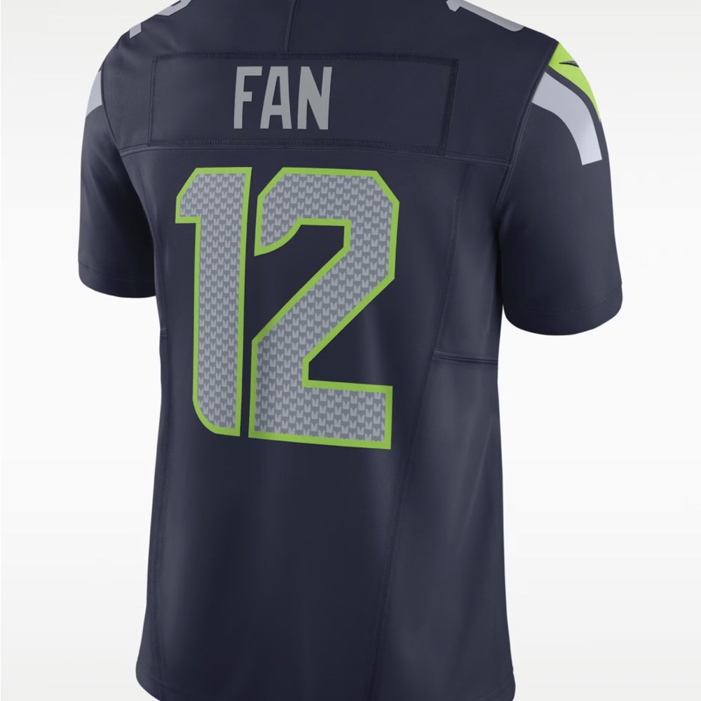 Men's Nike 12s College Navy Seahawks Jersey - Picture 2 of 2